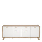 Isla Sideboard 4 Doors + 1 Drawer in Jackson Hickory and White