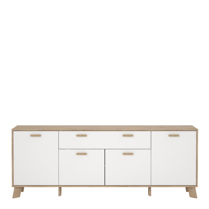 Isla Sideboard 4 Doors + 1 Drawer in Jackson Hickory and White