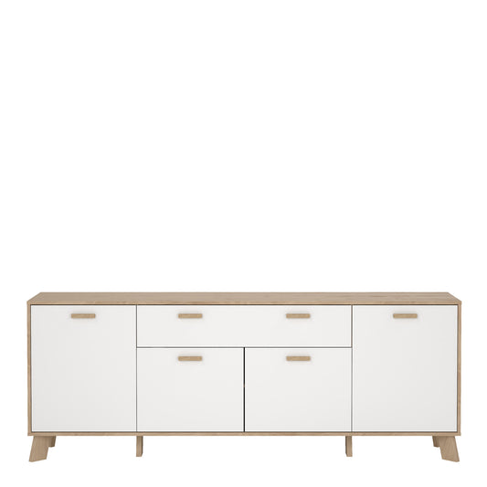 Isla Sideboard 4 Doors + 1 Drawer in Jackson Hickory and White