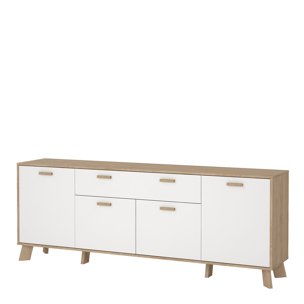 Isla Sideboard 4 Doors + 1 Drawer in Jackson Hickory and White