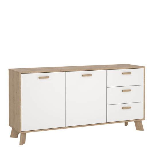 Isla Sideboard 2 Doors + 3 Drawers in Jackson Hickory and White
