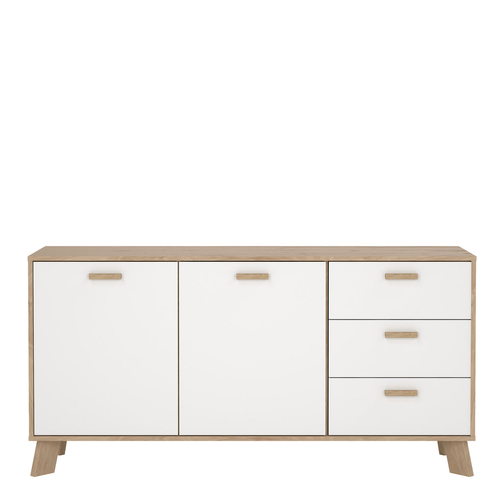 Isla Sideboard 2 Doors + 3 Drawers in Jackson Hickory and White