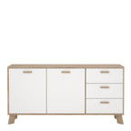 Isla Sideboard 2 Doors + 3 Drawers in Jackson Hickory and White