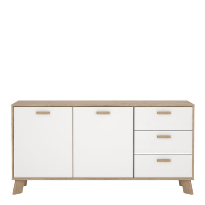 Isla Sideboard 2 Doors + 3 Drawers in Jackson Hickory and White