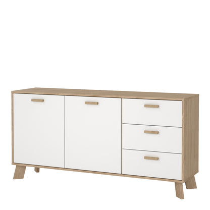 Isla Sideboard 2 Doors + 3 Drawers in Jackson Hickory and White