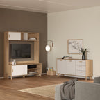 Isla Sideboard 2 Doors + 3 Drawers in Jackson Hickory and White