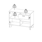 Isla Sideboard 2 Doors + 1 Drawer in Jackson Hickory and White