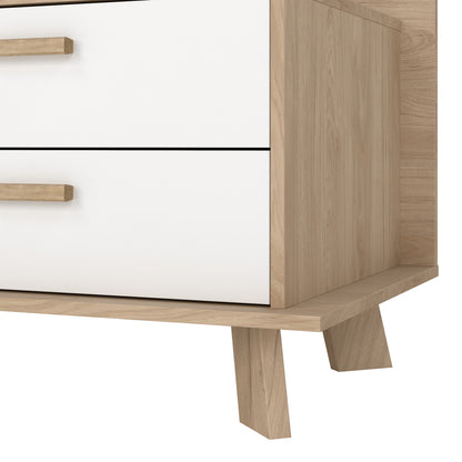 Isla TV-unit with 1 Door + 2 Drawers in Jackson Hickory and White