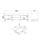 Isla TV-unit with 1 Door + 2 Drawers in Jackson Hickory and White