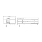 Isla TV-unit with 1 Door + 2 Drawers in Jackson Hickory and White