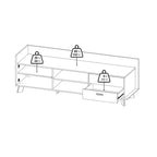 Isla TV-unit with 1 Door + 2 Drawers in Jackson Hickory and White
