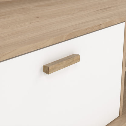 Isla TV-unit with 1 Door + 2 Drawers in Jackson Hickory and White