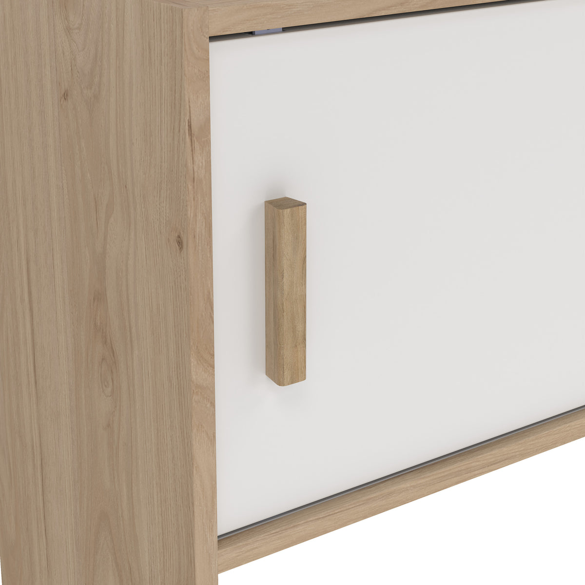 Isla TV-Wall Unit with 2 Sliding Doors in Jackson Hickory and White