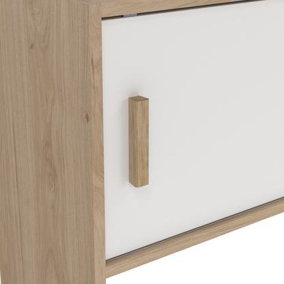 Isla TV-Wall Unit with 2 Sliding Doors in Jackson Hickory and White