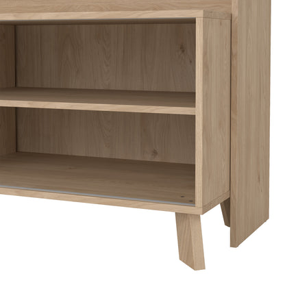 Isla TV-Wall Unit with 2 Sliding Doors in Jackson Hickory and White