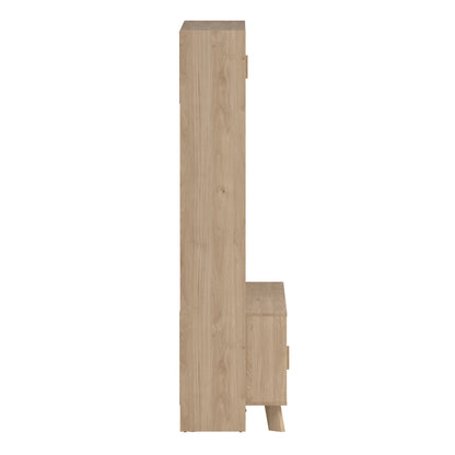 Isla TV-Wall Unit with 2 Sliding Doors in Jackson Hickory and White