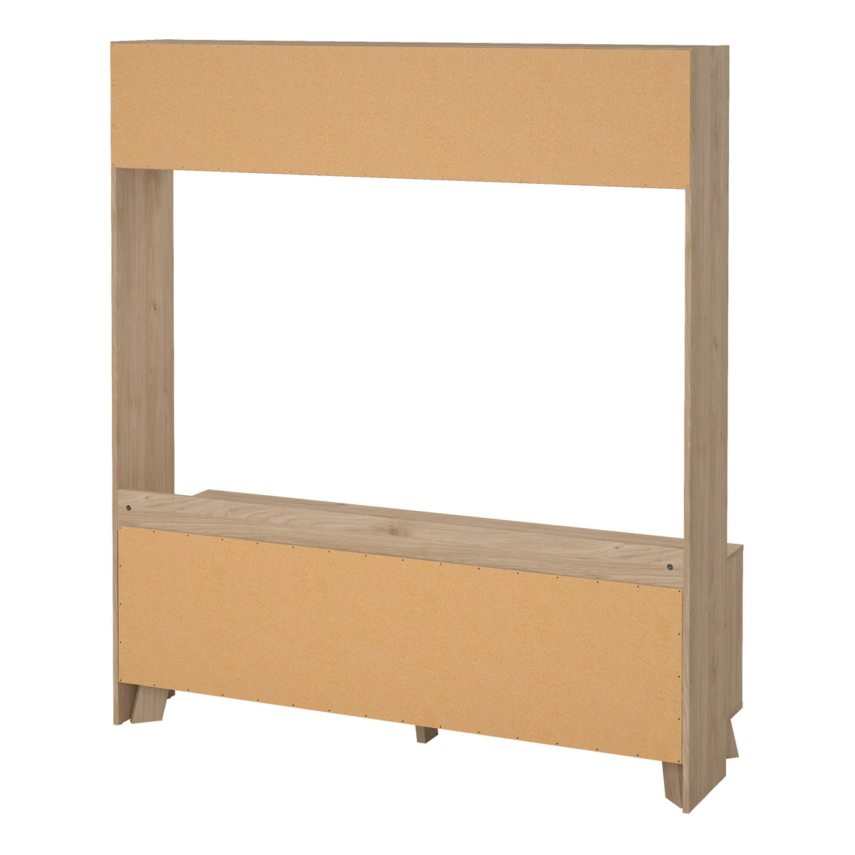 Isla TV-Wall Unit with 2 Sliding Doors in Jackson Hickory and White