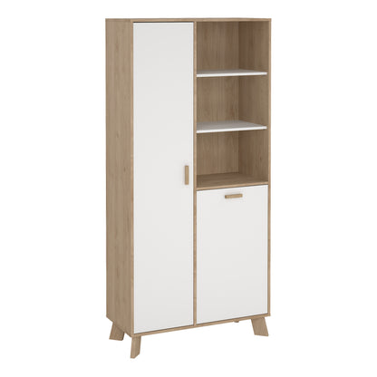 Isla China Cabinet 2 Doors in Jackson Hickory and White
