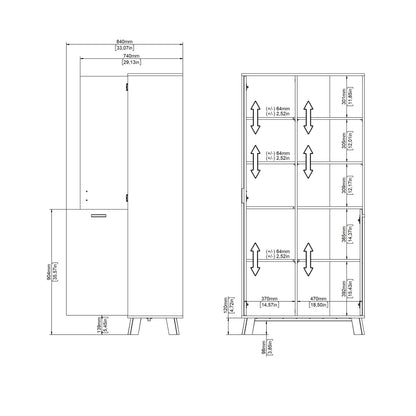 Isla China Cabinet 2 Doors in Jackson Hickory and White