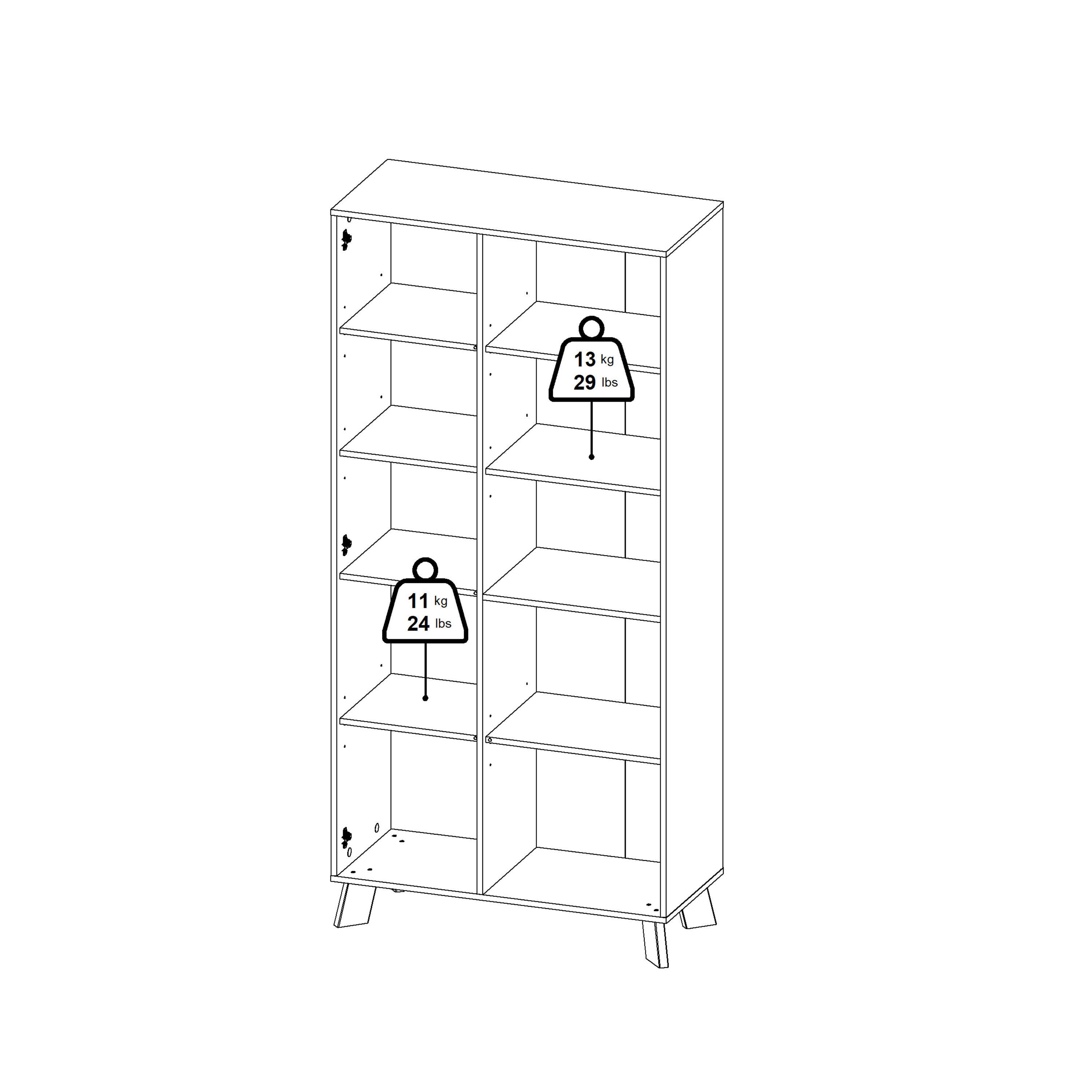 Isla China Cabinet 2 Doors in Jackson Hickory and White