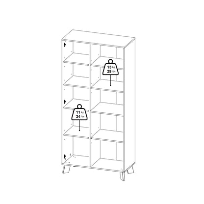 Isla China Cabinet 2 Doors in Jackson Hickory and White