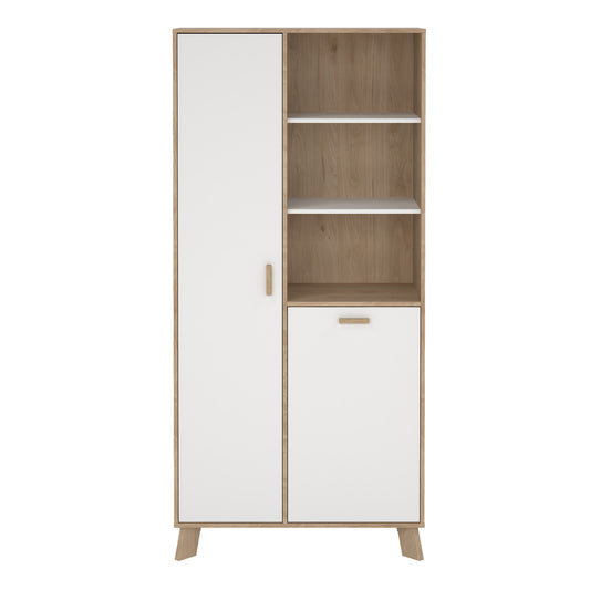 Isla China Cabinet 2 Doors in Jackson Hickory and White