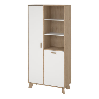 Isla China Cabinet 2 Doors in Jackson Hickory and White
