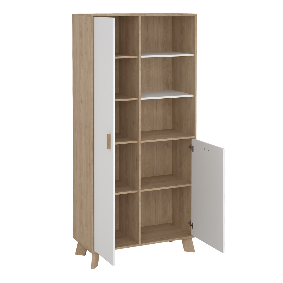Isla China Cabinet 2 Doors in Jackson Hickory and White