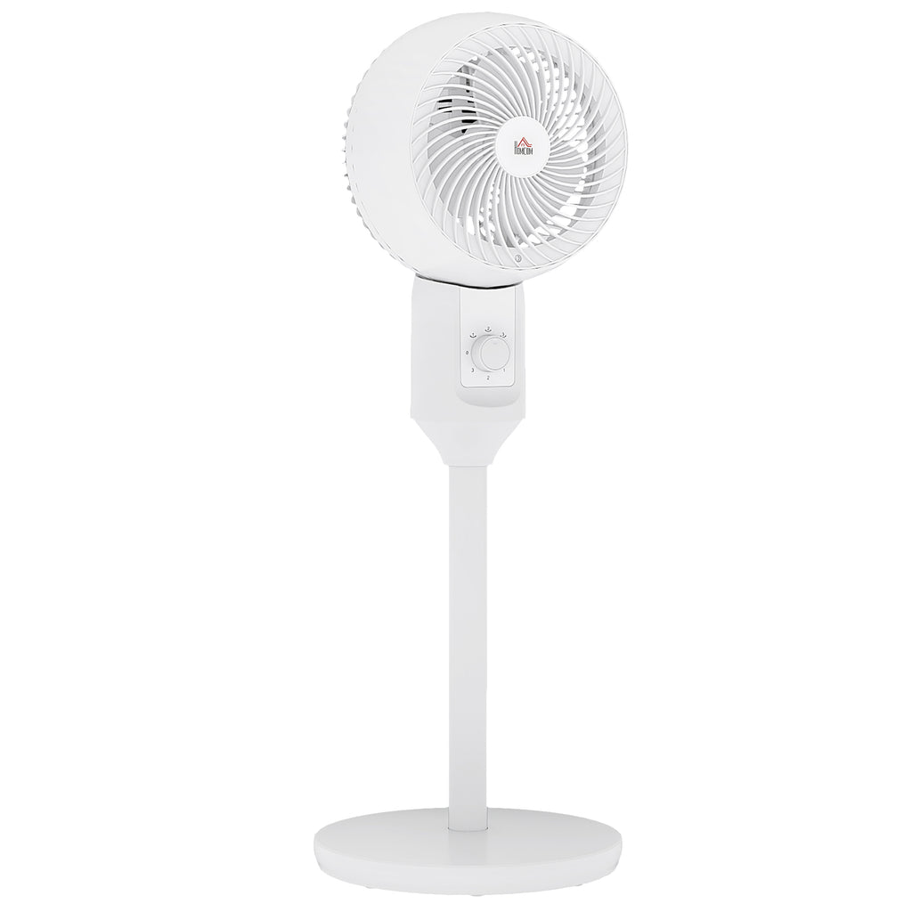 32" Pedestal Fan, 70° Oscillating 90° Vertical Tilt Air Circulator with 3 Speeds, Standing Fan for Home Office, Bedroom, White
