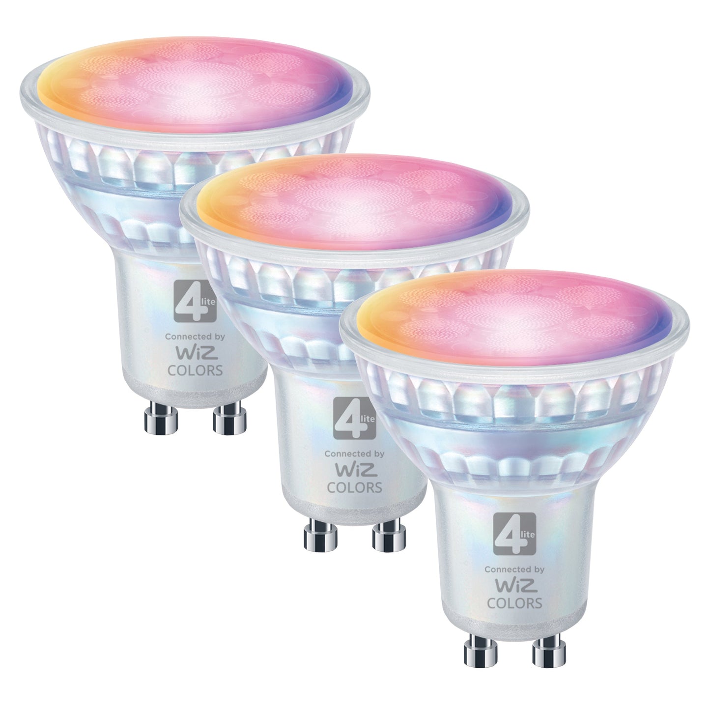 4lite Wiz Connect Dimmable Multicolour WiFi LED Smart Bulb - GU10