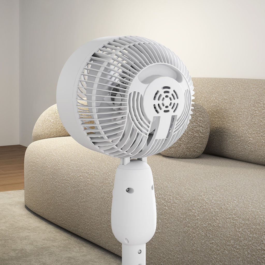 Pedestal Fan, Powerful Air Circulator, 36 Inch Floor Standing Fan with 3 Speed Settings, 70° Oscillating for Bedroom, Home and Office, White