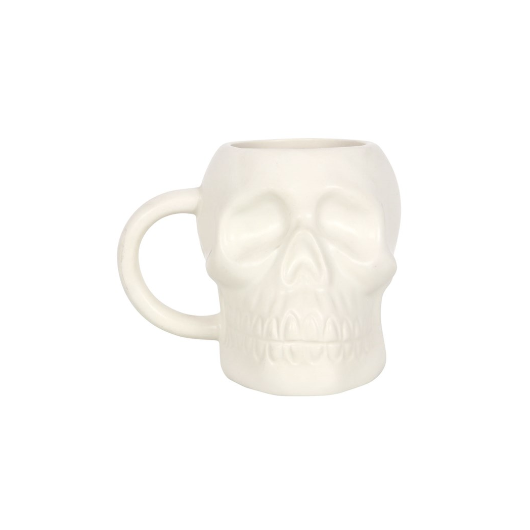 Matte White Skull Mug