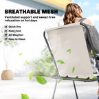 Outsunny 8 Piece Garden Dining Set with Umbrella Garden Furniture Set with 6 Folding Chairs, Tempered Glass Table for Patio Cream