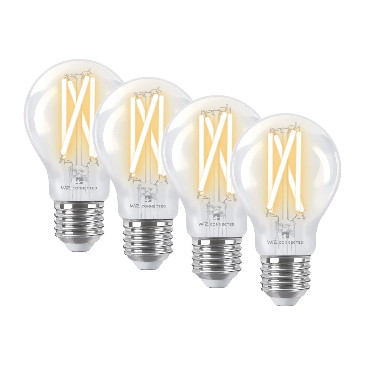 4lite WiZ Connected A60 Filament Clear WiFi LED Smart Bulb - E27 Large Screw