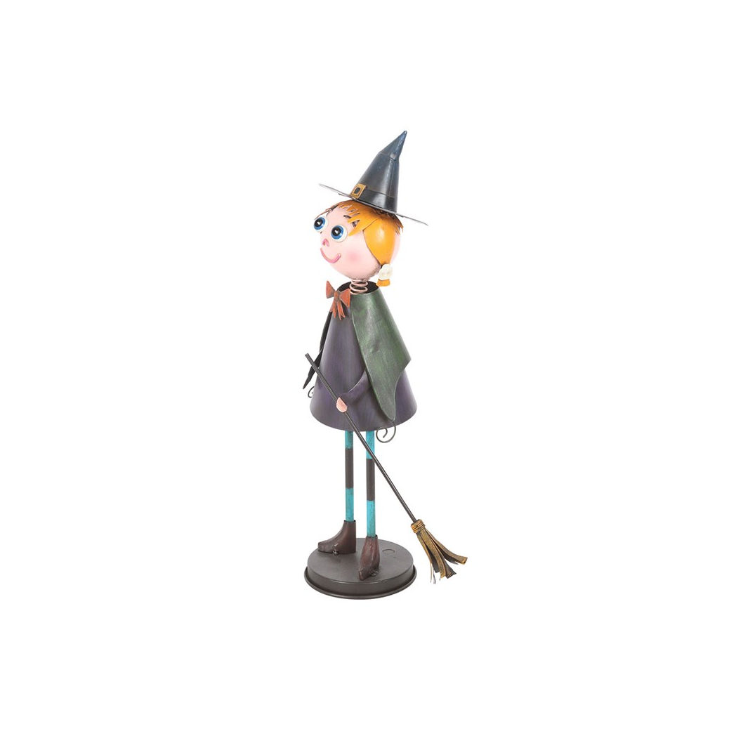 Metal Witch Ornament with Broom
