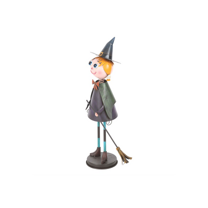 Metal Witch Ornament with Broom