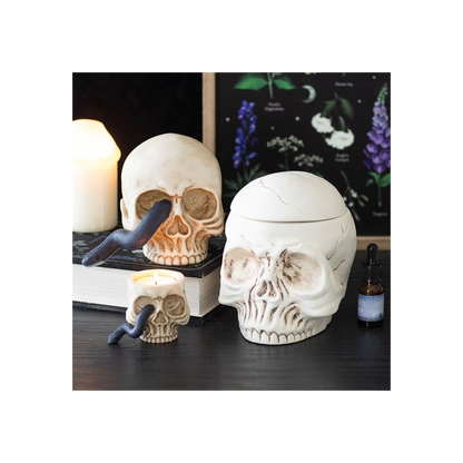 Skull Tealight Holder with Snake