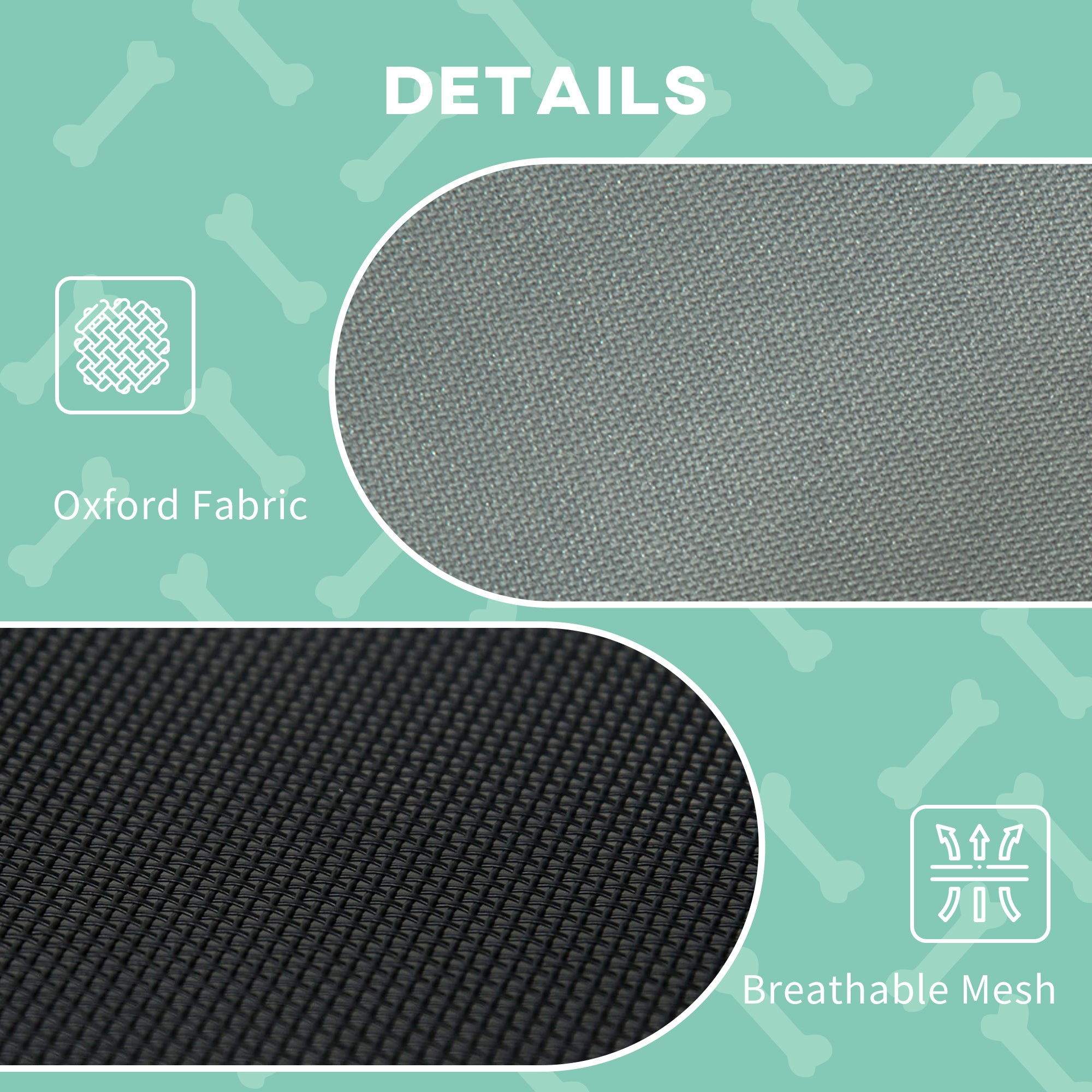 PawHut Outdoor Dog Bed with Removable Canopy, Portable Raised Dog Bed for Camping, Garden & Beach, Water-Resistant UV-Protection Mesh Pet Cot Sun Lounger, for Small Pets, 61 x 46 x 62 cm, Grey