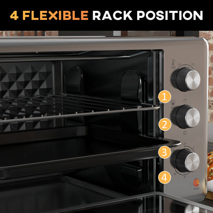 30L 60-230? Mini Electric Oven, with Accessories - Silver Tone