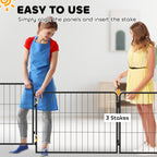 PawHut 2 Piece Dog Pen Expansion Pack for 60cm High Pet Playpen with 3 Stakes, for Small Dogs