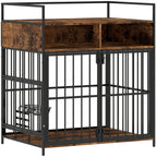 PawHut Dog Crate Furniture, Dog Cage with Rotatable Feeding Station and Storage Shelves, End Side Table Indoor Pet Kenne
