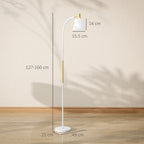 Floor Lamp for Living Room, Spotlight Reading Standing Lamp with Adjustable Height, Rocker on/off Switch, Indoor Task Lighting for Bedroom, Office,  White (Bulb not Included)