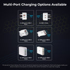 Maplin 6 Port USB Charging Station 4x USB-A / 2x USB-C 65W High Speed Charging with 1m Cable