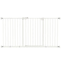 PawHut Adjustable Safety Gate w/ Three Extensions, Four Adjustable Screws, White