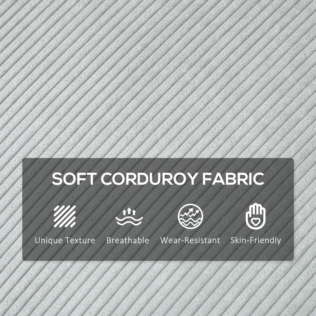 HOMCOM Three-Seater Corduroy - Light Grey
