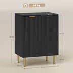 HOMCOM Sideboard Buffet Cabinet, Modern Kitchen Storage Cabinet with Adjustable Shelves and Metal Legs, Black