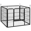 PawHut Heavy Duty Dog Playpen, 4 Panel Puppy Pen, Foldable Dog Kennel Both Indoor Outdoor Use Collapsible Design 82L x 82W x 60H (cm)