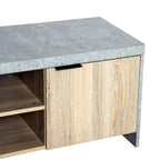 TV Stand for TV up to 55", 2 Doors TV Cabinet with Open Shelves, TV Unit TV Table for Living Room Bedroom Entertainment Room, 120L x 40W x 44H, Grey