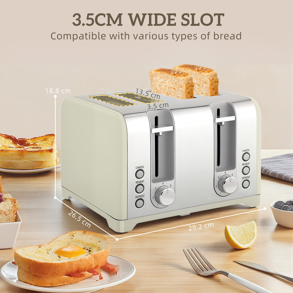 Retro 3000W Kettle and Toaster Set - Grey