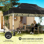 Outsunny 3 x 4.5 m Pop Up Gazebo with Mesh Nettings, UPF50+ Heavy Duty Outdoor Garden Party Tent Marquee, Black